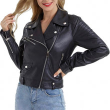 Load image into Gallery viewer, Short Cropped Biker Jacket