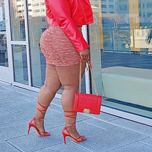 Load image into Gallery viewer, Lace Me Up Ankle Strap Stiletto High Heeled Sandals - Red