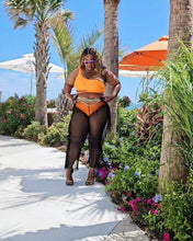 Load image into Gallery viewer, Sheer Mesh Ruffle Pants Cover Up - Black - Plus Size