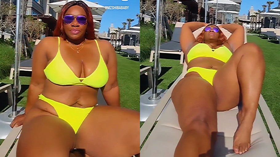 Neon Yellow Bikini Swimwear Vacation Try On #PlusSize #Curvy #Thick #Fashion #Model