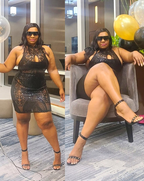 Holiday Party Mini Dress #PlusSize #Curvy #Thick