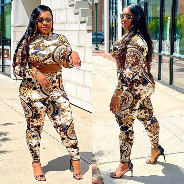 Long Sleeve 2 Piece Pants Set Tryon #PlusSize #Curvy #Thick