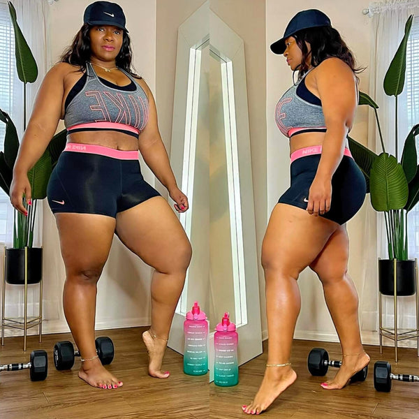 Grey and Pink Nike Sportswear Tryon #PlusSize #Curvy #ThickFit