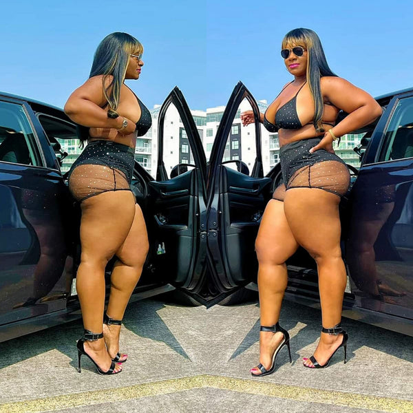 Outfit Check! Black Bikini Shorts Set #PlusSize #Curvy #Thick #Model
