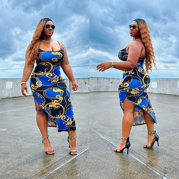 Royal Blue Dress Tryon #Curvy #Thick #Model