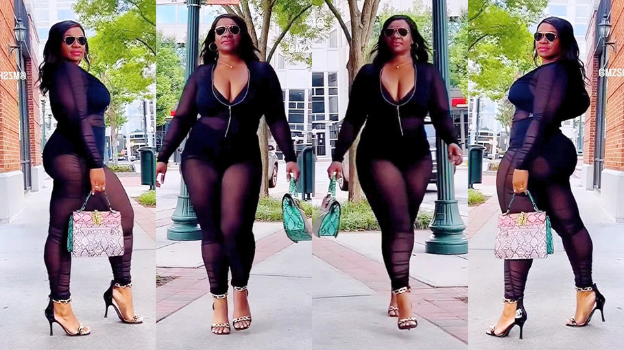 Black Sheer Jumpsuit Tryon Outfit Of The Day Video #plussize #curvy #fashion