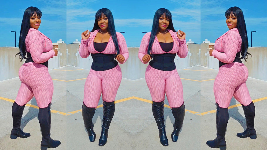 Pink Fitness SportsWear Outfit Tryon Video #Curvy #Thick #Model
