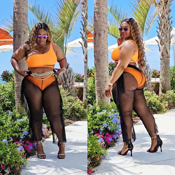 Vacay Vibes Resort Wear Orange Bikini #CurvyWomen #PlusSizeWomen #Fashion