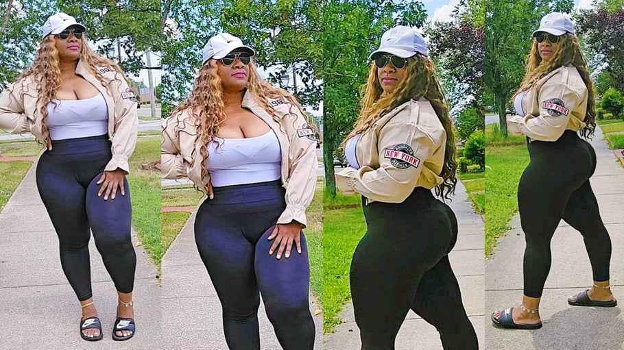 Casual Day Gym Outfit Nike Hat and Slides Plus Size Curvy Fit Of The Day