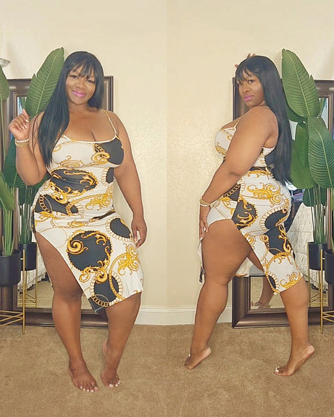 #OOTD High Slit Dress Tryon Curvy Plus Size Model