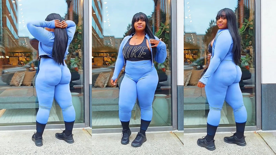 Gym Fitness Outfit Tryon Curvy Plus Size Women