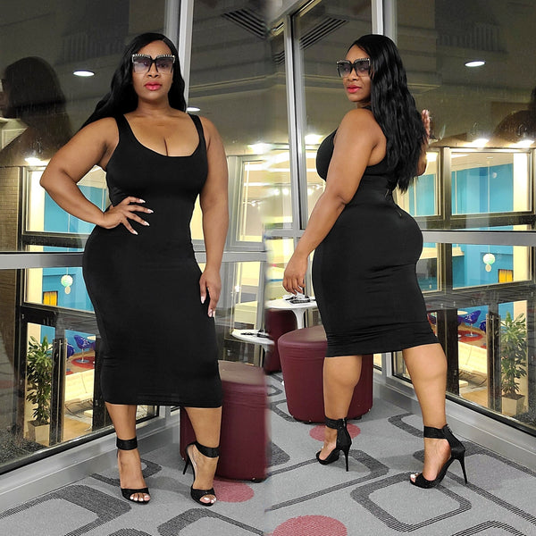 Front and Back View! Black Dress Try On #Curvy #PlusSize #Fashion