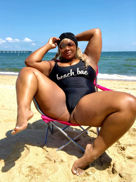 Thick Legs Wide Open! Sunny Day At The Beach! #Curvy #PlusSize #SwimWear