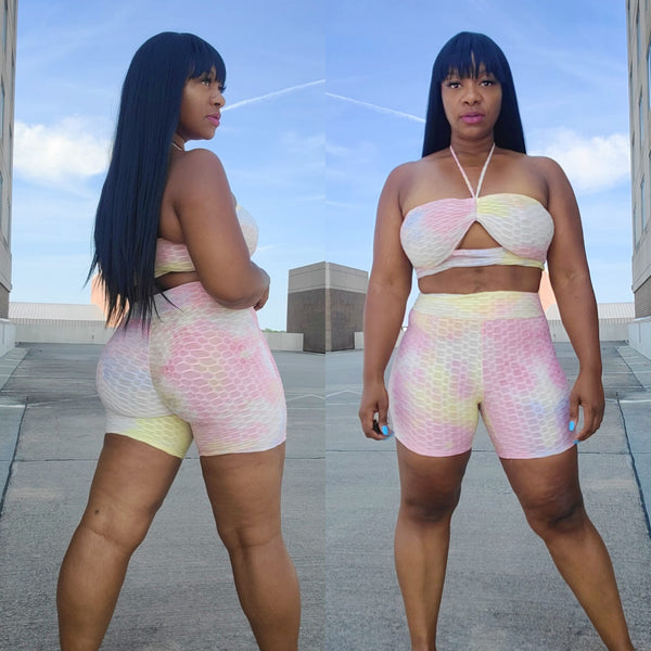 Outfit Try On Cotton Candy Shorts Set #PlusSize #Curvy #Fashion