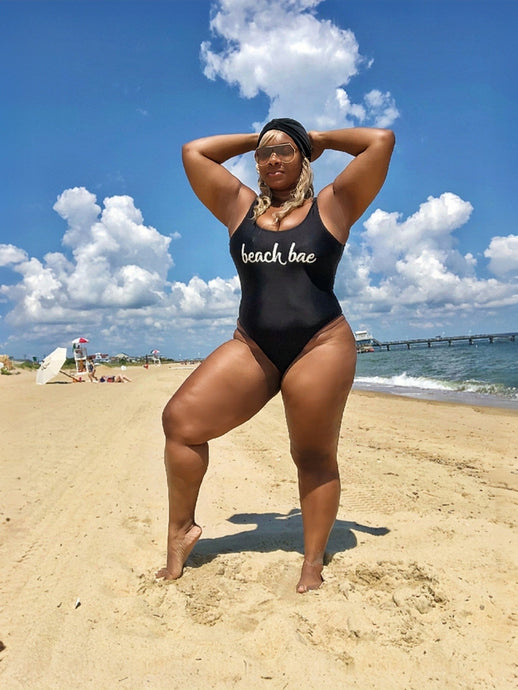 Black One Piece Bathing Suit #BeachBae #Curvy #PlusSize #SwimWear