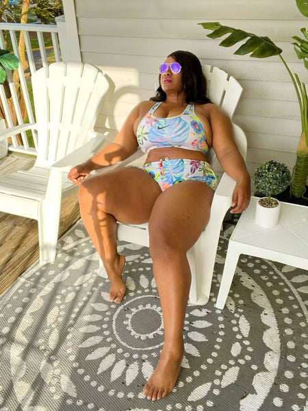 Relaxing before My Morning Walk #Thick #Curvy #PlusSize #nikesportswear