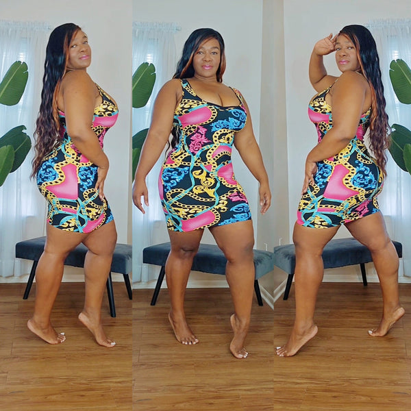 Multi Color Sexy Black Mini Dress Tryon Size 1XL #PlusSize #Curvy #Thick #Fashion