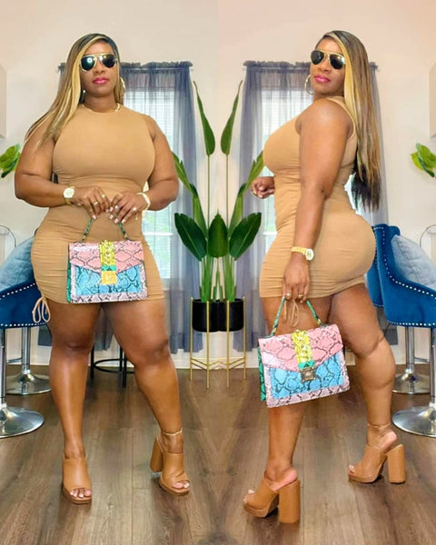 Brown Mini Dress Tryon Plus Size Curvy Outfit Of The Day