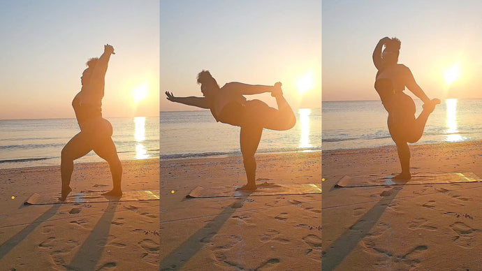 Morning Therapy Beach WorkOut Stretching #CurvyFitness #WorkoutWear #CurvyFashion #Ootd