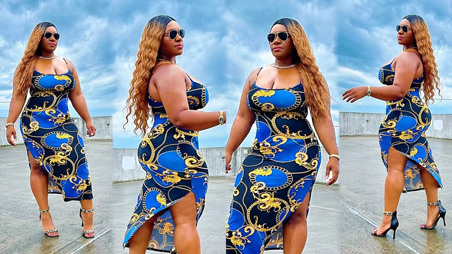 Blue Dress TryOn #ootd plussize #thick #curvy #fashion