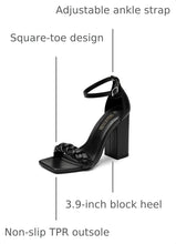 Load image into Gallery viewer, DREAM PAIRS Women's Heels For Women Braided Open Toe Ankle Strap High Block Chunky Heel Sandals Party Wedding Dress Pumps Shoes