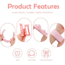 Load image into Gallery viewer, 5 Pcs Spa Headbands for women and girls face washing, makeup, facial skin care, fluffy sponge SPA hairband bow hairband hairpin wristband set. (pink)