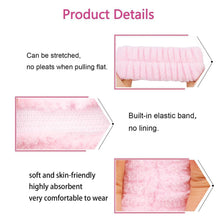 Load image into Gallery viewer, 5 Pcs Spa Headbands for women and girls face washing, makeup, facial skin care, fluffy sponge SPA hairband bow hairband hairpin wristband set. (pink)