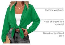Load image into Gallery viewer, HOTOUCH Women Oversized Button Down Shirts Long Sleeve Blouses with Pocket | Lifgtweight Soft Drop Shoulder Tops, Boyfriend Causal Daily Office Outfits, Fashion Clothes