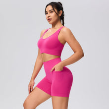 Load image into Gallery viewer, Evercute Women's Gym Shorts 3/4 Pack Seamless Scrunch Butt Lifting Workout Shorts 5" Tummy Control Ruched Booty Yoga Short