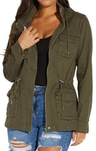 Load image into Gallery viewer, VisiChenup Casual Jacket for Women Fall Long Sleeves Utility Trendy Coat with Zipper Pocket