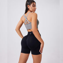 Load image into Gallery viewer, Evercute Women's Gym Shorts 3/4 Pack Seamless Scrunch Butt Lifting Workout Shorts 5" Tummy Control Ruched Booty Yoga Short