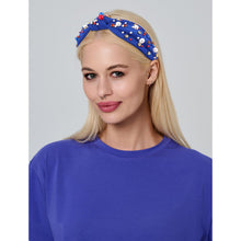 Load image into Gallery viewer, Brown Headband for Women Pearl Knotted Headband Sparkly Rhinestone Pearls Top Knotted Headbands Fashion Accessories Cute Hair Bands for Women Girls
