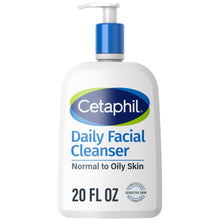 Load image into Gallery viewer, Cetaphil Daily Facial Cleanser Sensitive &amp; Oily Skin, 20 oz | Gentle foaming face wash, soap-free, hypoallergenic, combination to oily skin, dermatologist recommended, daily skincare
