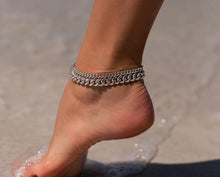 Load image into Gallery viewer, Foxgirl Gold Ankle Bracelets for Women 14K Gold Plated/Silver Anklets for Women Waterproof Minimalist Cuban Link Anklets Set Dainty Layered Ankle Bracelets Anklets for Women Gold Anklet Jewelry Gifts