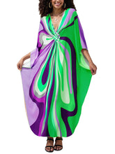 Load image into Gallery viewer, NFVNKJ Boho Kaftan Plus Size Dress for Women, Batwing Sleeve Beach Cover Up, Casual Loose-Fit Loungewear and Swimsuit Dress