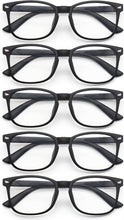 Load image into Gallery viewer, Blue Light Glasses for Woman Men, 99% Blocking Square Frame 5 Pairs | Anti Eyestrain &amp; UV Glare Protection, Computer Blue Light Blocking Glasses for Gaming TV Phone Screen