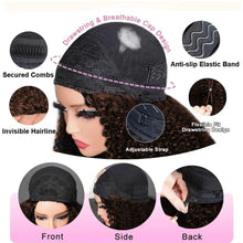 Load image into Gallery viewer, virginess Kinky Curly Half Wig Human Hair Wear Go Glueless Wigs 20 Inch Curly 3 In 1 Half Wigs for Black Women Drawstring Seamless Flip Headband Wig Human Hair Beginner Friendly