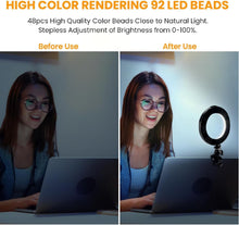 Load image into Gallery viewer, 22'' Ring Light with 75'' Tripod Stand, LED Display/2 USB Ports/6500K Dimmable Ring Light for ipad Phone Holder for Tattoo Lash Live Makeup Video Recording TikTok Barber Stylist Photography