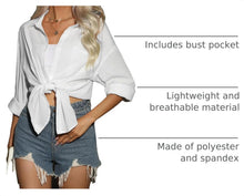 Load image into Gallery viewer, HOTOUCH Women Oversized Button Down Shirts Long Sleeve Blouses with Pocket | Lifgtweight Soft Drop Shoulder Tops, Boyfriend Causal Daily Office Outfits, Fashion Clothes
