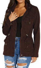 Load image into Gallery viewer, VisiChenup Casual Jacket for Women Fall Long Sleeves Utility Trendy Coat with Zipper Pocket