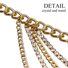 Load image into Gallery viewer, BODIY Rhinestone Waist Chains Gold Chain Belt Sparkly Crystal Belly Chains Chunky Body Chain Jewelry for Women