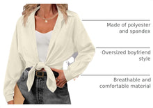 Load image into Gallery viewer, HOTOUCH Women Oversized Button Down Shirts Long Sleeve Blouses with Pocket | Lifgtweight Soft Drop Shoulder Tops, Boyfriend Causal Daily Office Outfits, Fashion Clothes
