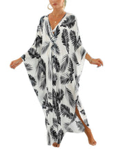 Load image into Gallery viewer, NFVNKJ Boho Kaftan Plus Size Dress for Women, Batwing Sleeve Beach Cover Up, Casual Loose-Fit Loungewear and Swimsuit Dress