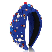 Load image into Gallery viewer, Brown Headband for Women Pearl Knotted Headband Sparkly Rhinestone Pearls Top Knotted Headbands Fashion Accessories Cute Hair Bands for Women Girls