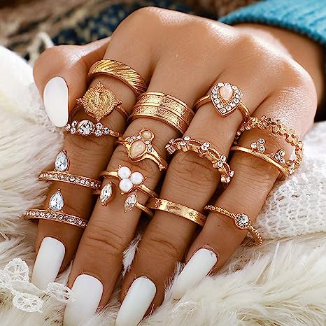 Vintage Knuckle Rings Set Stackable Finger Rings Midi Rings