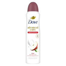 Load image into Gallery viewer, Dove Advanced Care Antiperspirant Deodorant Spray Apple &amp; White Tea Antiperspirant deodorant to help skin barrier repair by boosting skin's ceramide levels 72-hour odor and sweat protection 3.8 oz