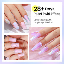 Load image into Gallery viewer, MIZHSE Pearl Gel Nail Polish Set, 6 Colors Iridescent Shimmer Aurora Blue Pearl White Purple Mermaid Gel Nail Polish Soak Off U V LED Shell Thread Effect,for Nail Salon Home Manicure
