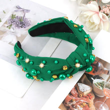 Load image into Gallery viewer, Brown Headband for Women Pearl Knotted Headband Sparkly Rhinestone Pearls Top Knotted Headbands Fashion Accessories Cute Hair Bands for Women Girls