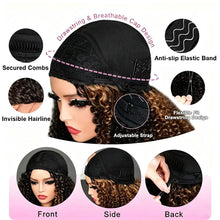 Load image into Gallery viewer, virginess Kinky Curly Half Wig Human Hair Wear Go Glueless Wigs 20 Inch Curly 3 In 1 Half Wigs for Black Women Drawstring Seamless Flip Headband Wig Human Hair Beginner Friendly