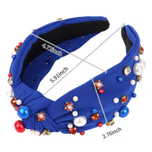 Load image into Gallery viewer, Brown Headband for Women Pearl Knotted Headband Sparkly Rhinestone Pearls Top Knotted Headbands Fashion Accessories Cute Hair Bands for Women Girls